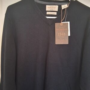 Vintage Cotton cashmere Weatherproof Men's Or Womens Black V-Neck Sweater